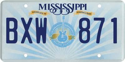 MS license plate BXW871