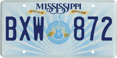 MS license plate BXW872