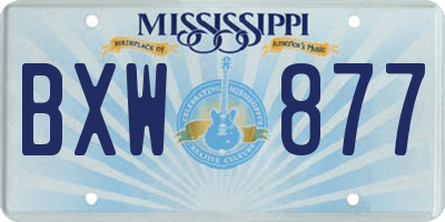 MS license plate BXW877