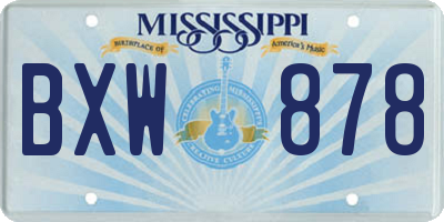 MS license plate BXW878