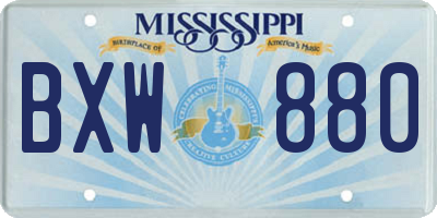 MS license plate BXW880