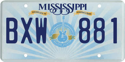 MS license plate BXW881