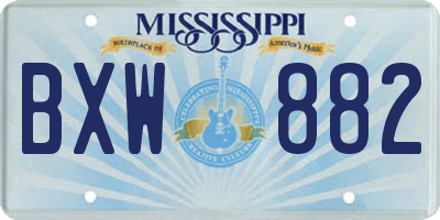 MS license plate BXW882