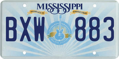 MS license plate BXW883
