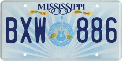 MS license plate BXW886