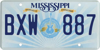 MS license plate BXW887