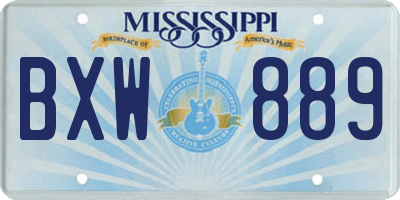 MS license plate BXW889