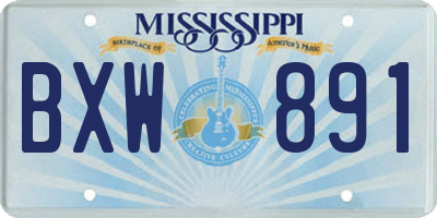 MS license plate BXW891