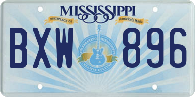 MS license plate BXW896
