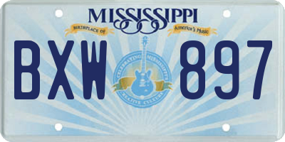 MS license plate BXW897