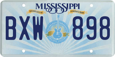 MS license plate BXW898