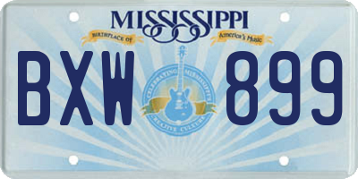 MS license plate BXW899