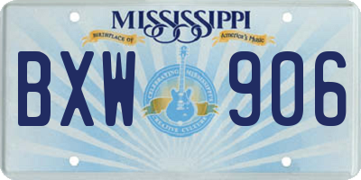 MS license plate BXW906