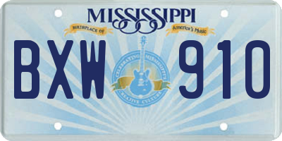 MS license plate BXW910