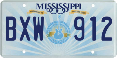 MS license plate BXW912