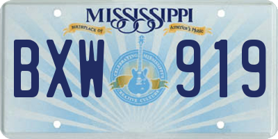 MS license plate BXW919