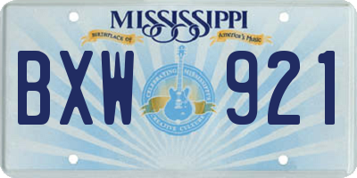 MS license plate BXW921