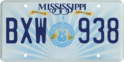 MS license plate BXW938