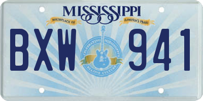MS license plate BXW941