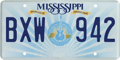 MS license plate BXW942