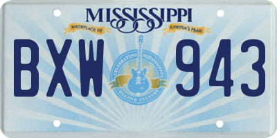 MS license plate BXW943