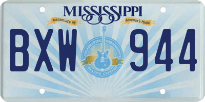 MS license plate BXW944