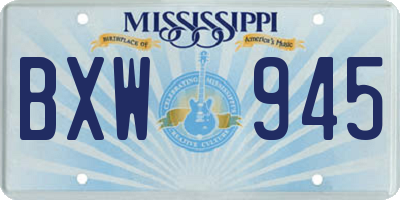 MS license plate BXW945