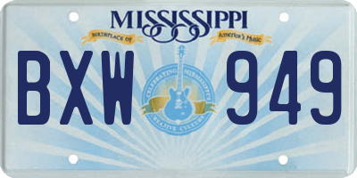 MS license plate BXW949