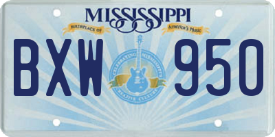 MS license plate BXW950