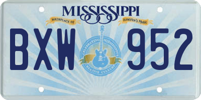 MS license plate BXW952