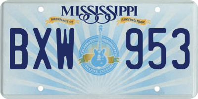 MS license plate BXW953