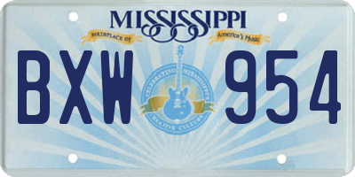 MS license plate BXW954
