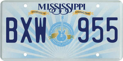 MS license plate BXW955