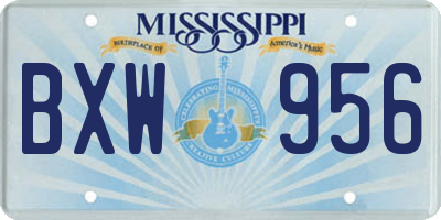 MS license plate BXW956