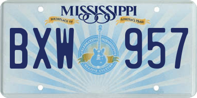MS license plate BXW957