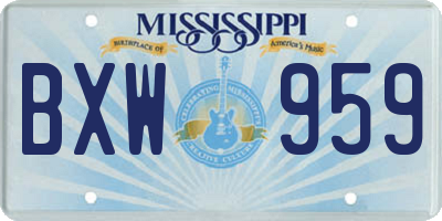 MS license plate BXW959