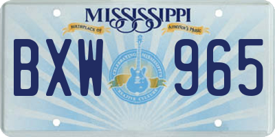 MS license plate BXW965