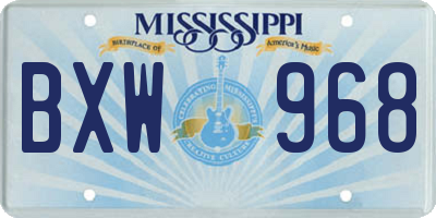 MS license plate BXW968