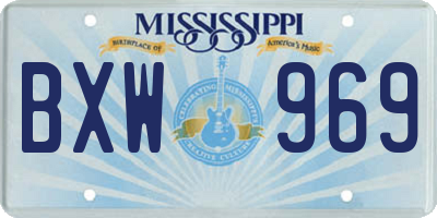 MS license plate BXW969