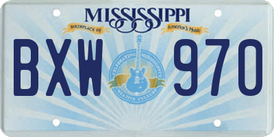 MS license plate BXW970