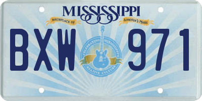 MS license plate BXW971