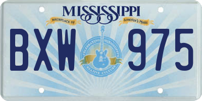 MS license plate BXW975