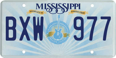 MS license plate BXW977