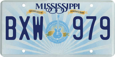 MS license plate BXW979