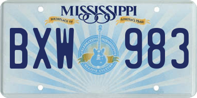 MS license plate BXW983