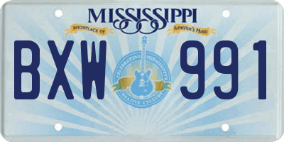 MS license plate BXW991