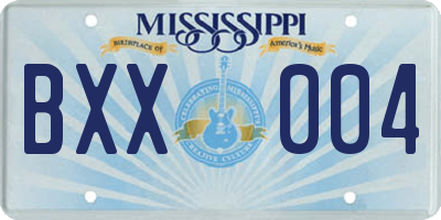 MS license plate BXX004