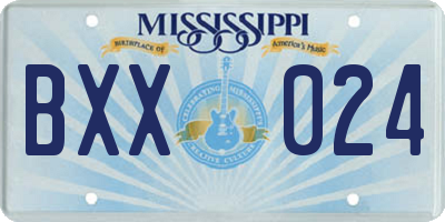 MS license plate BXX024