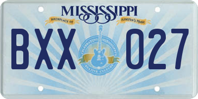 MS license plate BXX027