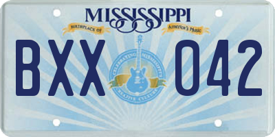 MS license plate BXX042